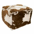 Doba-Bnt SARO  Brown Faux Fur Cow Hide Pouf  20 x 20 x 14 in. SA2658260